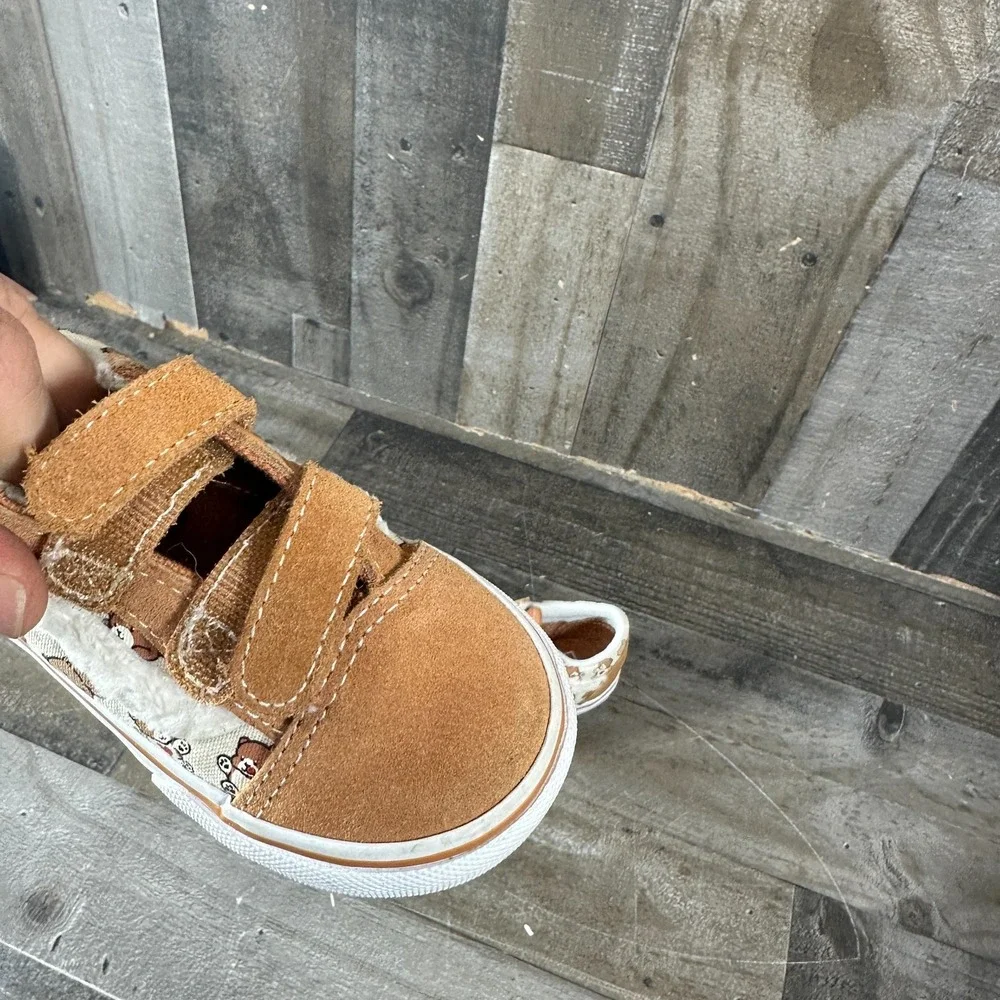 Vans Old Skool Bear Hugs Faux Fur Infant Boys Shoes Sz 7 TODDLER 7C